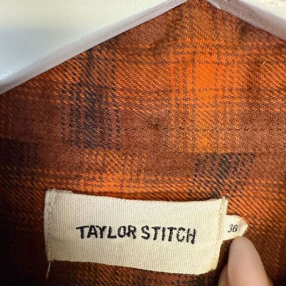 Taylor Stitch Men's Size 36 Burnt Orange Long Sleeve Western Button Down Shirt - Picture 2 of 8